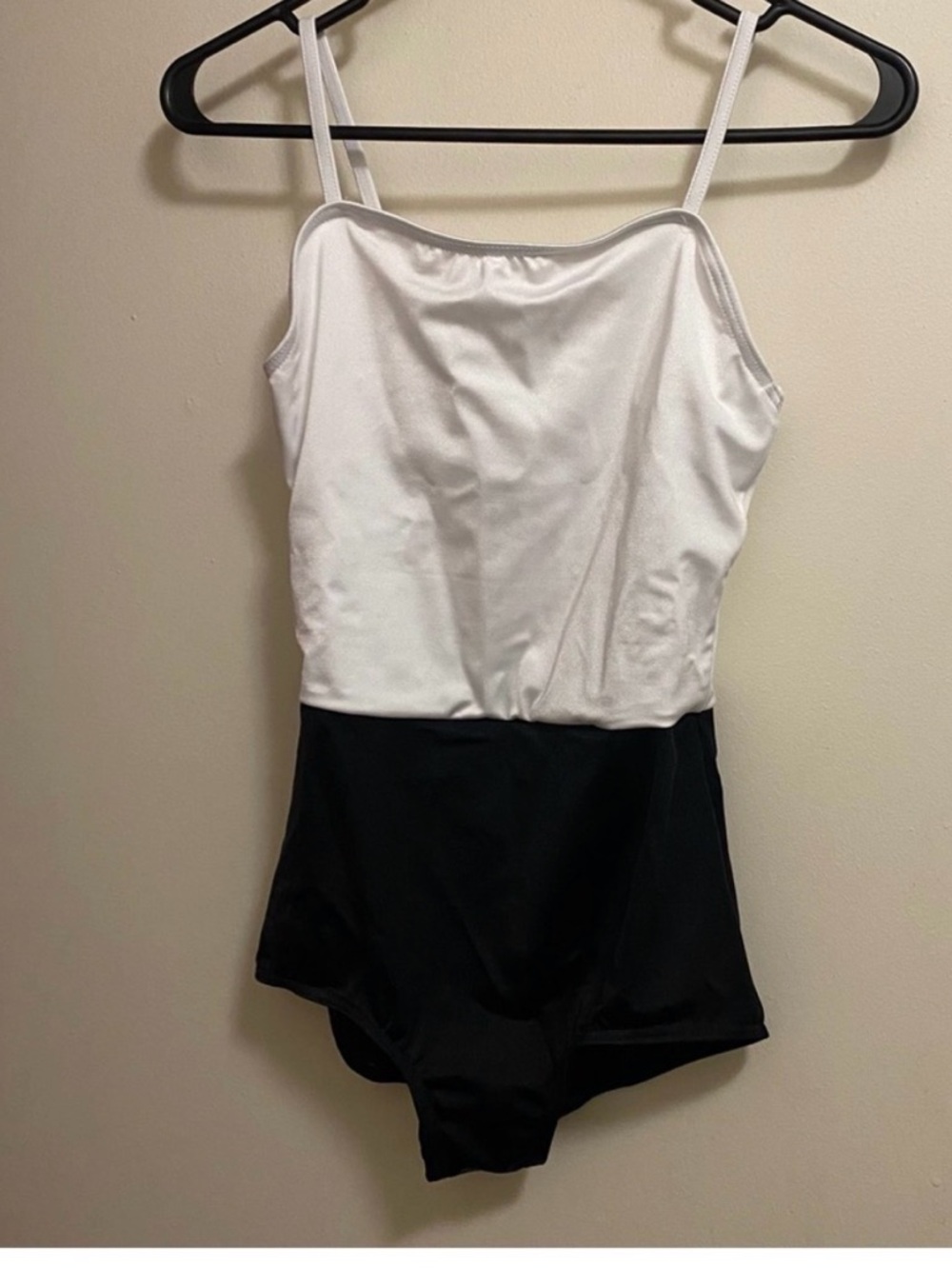 Weissman Girls Dance Leotard XXLC White on Top Black On Bottom Leotard